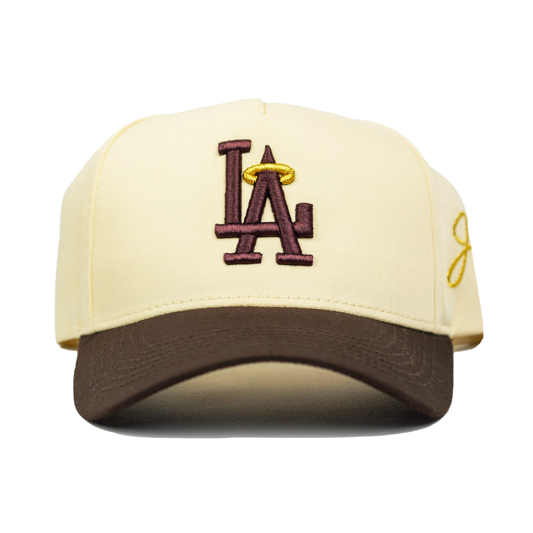 LA Halo Snapback Hat (CREAM/BROWN)